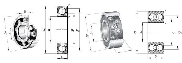 Малошумные глубокие шарикоподшипники паза определяют строку для мотора 1
