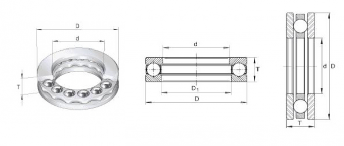 Подшипник шпинделя шарикоподшипника тяги среднего размера 51140М плоский для механического инструмента, латунной клетки 0